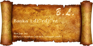 Baska Lóránt névjegykártya