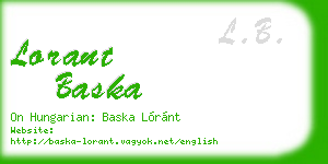lorant baska business card
